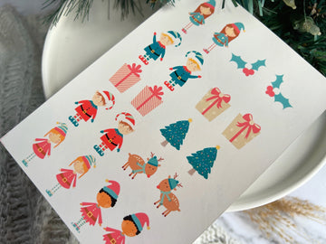 1 Sheet, Approx 13x90cm, Christmas Print Water Decal Image Transfer for Polymer Clay / Ceramics